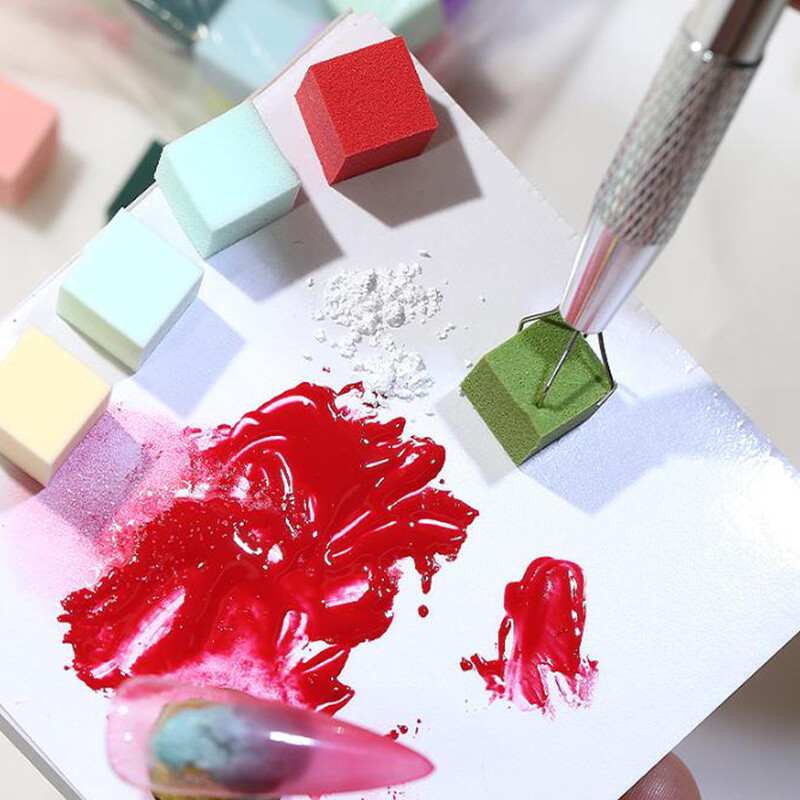 Colored Tofu Pieces Colorful Makeup Blending Tool Mini Sponge Block For Easy*
