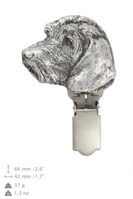 Teckel, Dachshund (wirehaired) silver covered clipring, high qauality Art Dog US