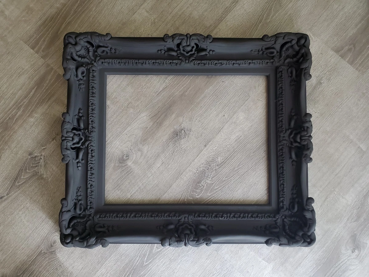 16x20 Matte Black Picture Frame, Baroque Wall Ornate Frames Artwork, Canvas