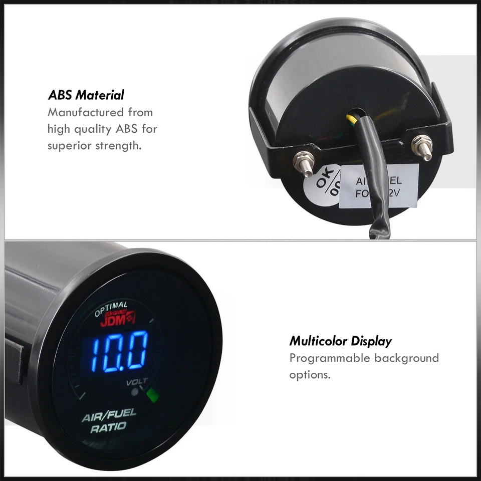 2" Digital JDM Blue LED Air Fuel Volt 52MM Turbo Car Gauge Meter For Honda Foto 2 de 4