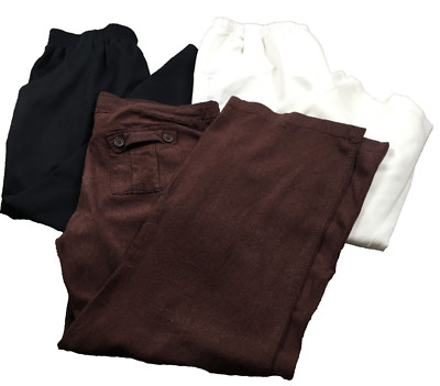 Lot of 3 Basic Editions, Hillard & Hanson & New Look Womens Pull On Pants Sz XL