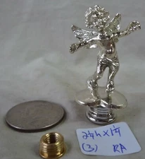 Lamp Finial Small Cherub silver plated 2 1/4" h x 1 1/4" w  RA   (per each)