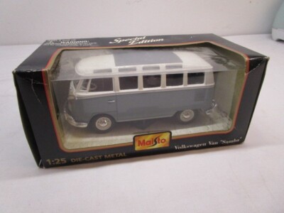 Vintage Maisto Special Edition Gray Volkswagen Van ''Samba'' 1/25 Diecast NIB