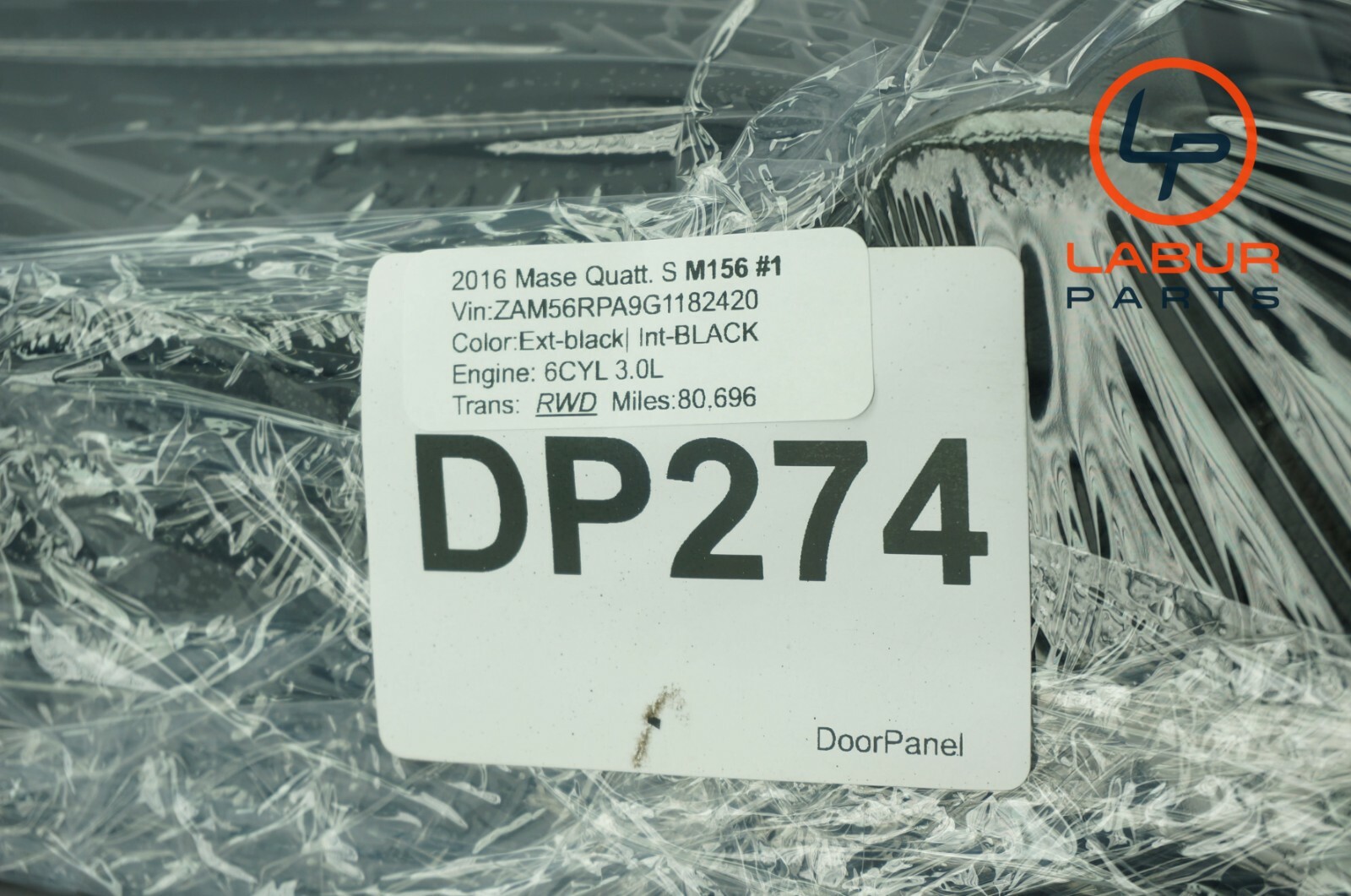 M156 Maserati 14-17 Quattroporte Front Right Side Interior Door Panel DP274