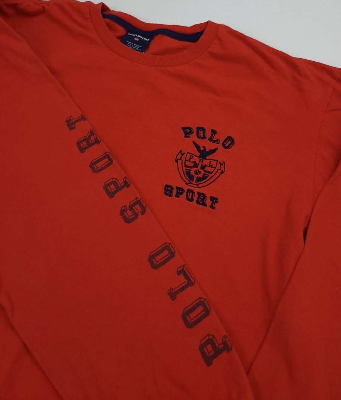 Vintage Polo Sport Ralph Lauren Long Sleeve Tee Spellout Shield Crest RL USA 90s image 2