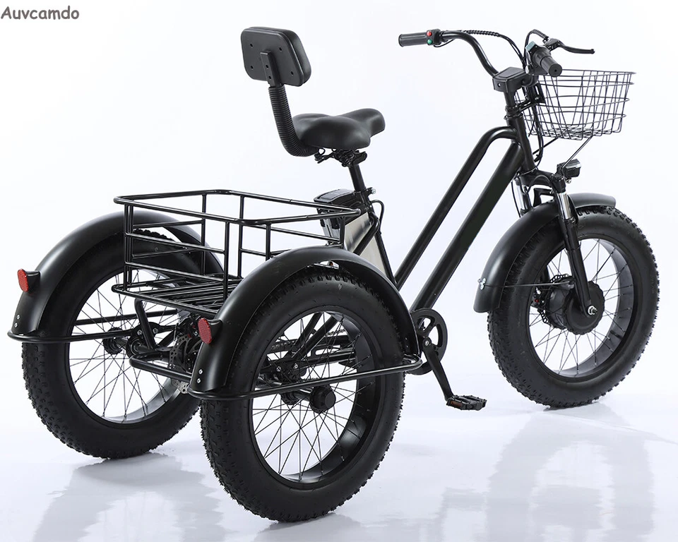 24" Electric Trike 500W 48V LCD Display 140kg Capaci E-Trike Cargo Bicycle Adult - Image 2 of 4