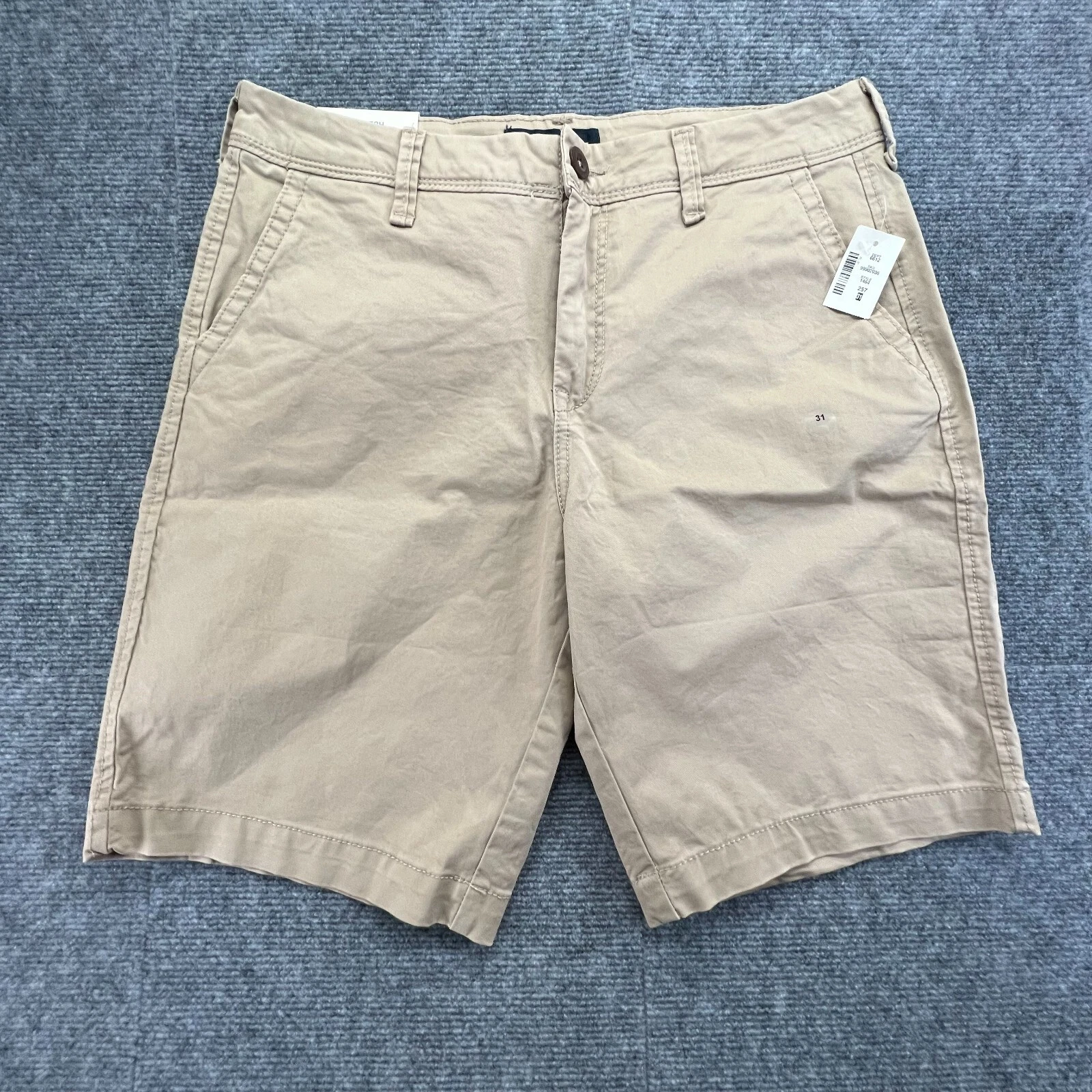 Aeropostale Stretch Classic Chino Shorts Men 31x9.5 Beige Tan Lightweight
