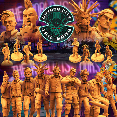 Batang City Jail Gang Miniatures (Full Set) | Sci-Fi Miniature | Papsikels