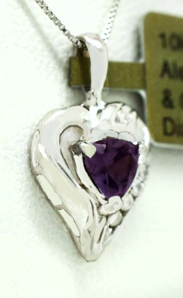 COLGANTE ALEJANDRITA 1,43 quilates y diamantes genuinos oro 10k - nuevo con etiquetas - hecho en EE. UU. Foto 3 de 3