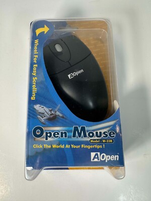 VTG AOpen Computer Mouse Open Mouse W-23B- Works with Windows