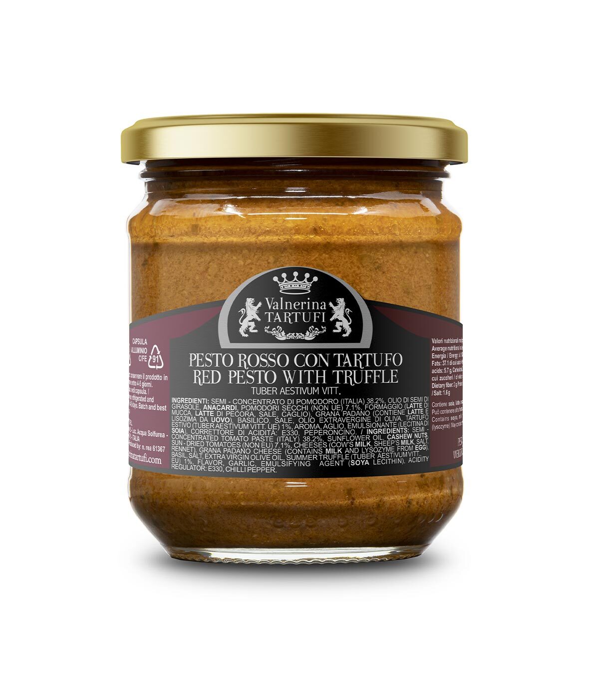 Pesto Rosso con Tartufo Nero Estivo | Sugo per Pasta | Vasetto 180 gr.