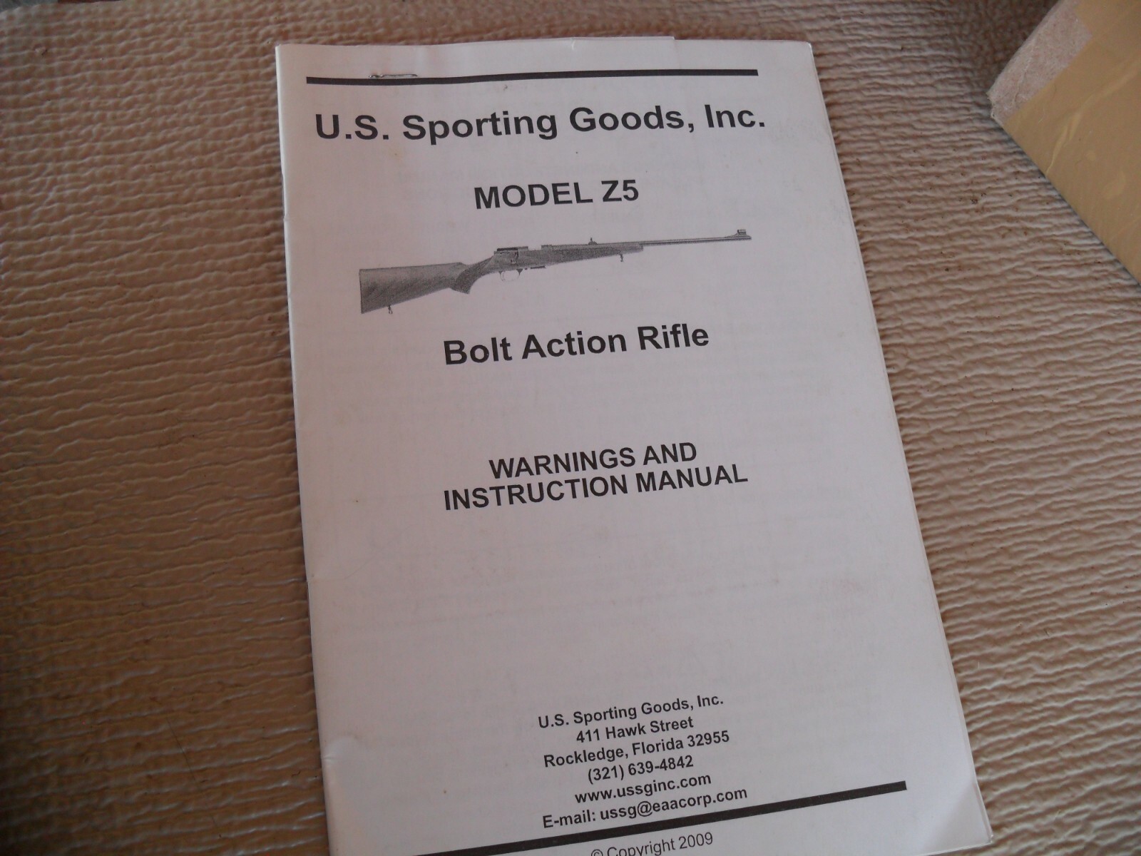 US. Sporting goods inc Model 75 bolt action .22 Magnum rifle Owners