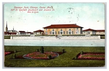 Sherman Park Center Avenue Chicago Illinois IL DB Postcard XB8