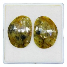 1 Pair Natural Unheated Sapphire Rose Checker Cut Loose Gemstones For Earring