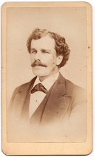 ANTIQUE CDV CIRCA 1870s COBURN HANDSOME MAN WITH MUSTACHE OWEGO NEW YORK