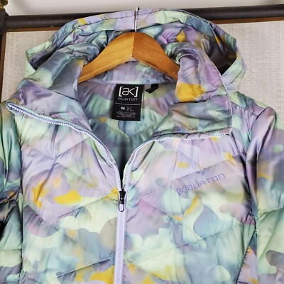 Burton Piumino Donna 800 Fill In Pertex, Fantasia Aurora Boreale, Con Cappuccio E Zip Integrale