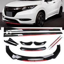 Front Bumper Lip Spoiler Splitter Glossy Black Red For Honda HRV CRV Body Kit