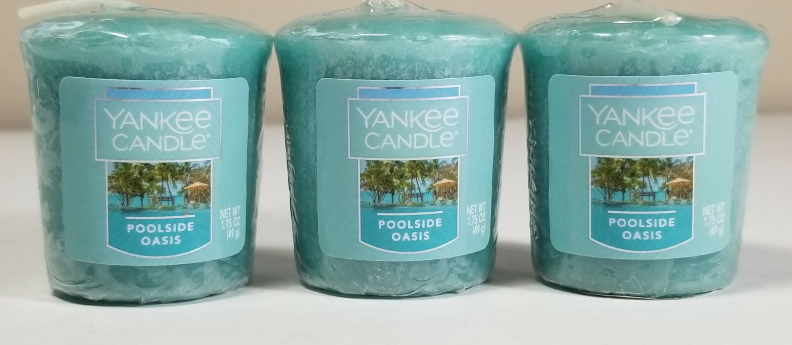 Yankee Candle POOLSIDE OASIS SCENT VOTIVES Pack of 3 EACH 1.75oz
