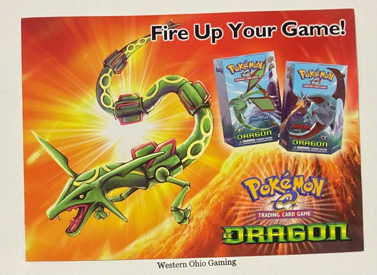 Pokemon TCG 2003 EX Dragon Fire Up Your Game Promo Ad Poster NEW