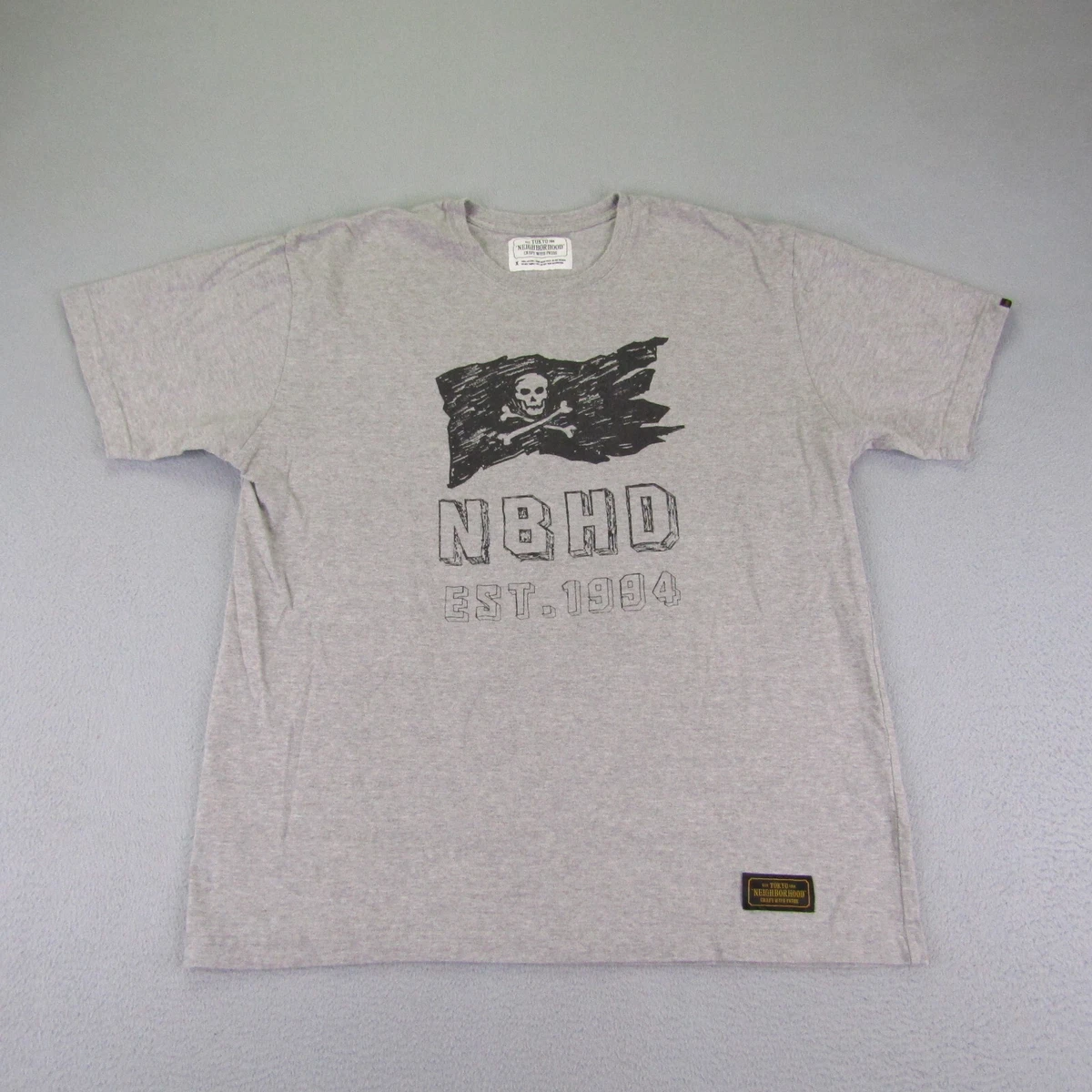 Neighborhood Shirt Mens Large Gray Tokyo Japan Skull Cross Bones