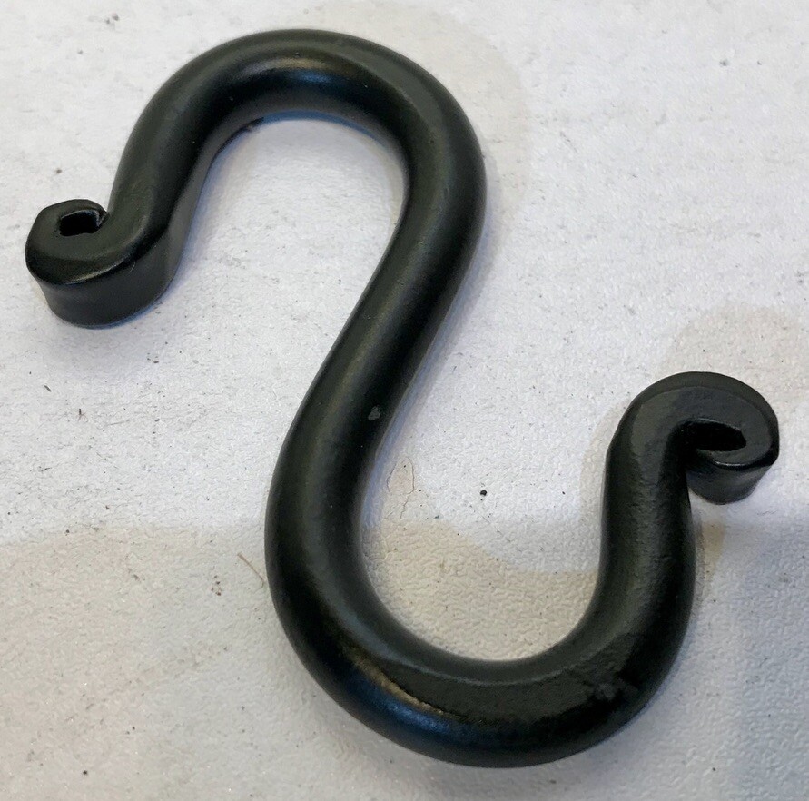 Hand Black 21/2" Wrought Iron S Hook Blacksmith Antique Style