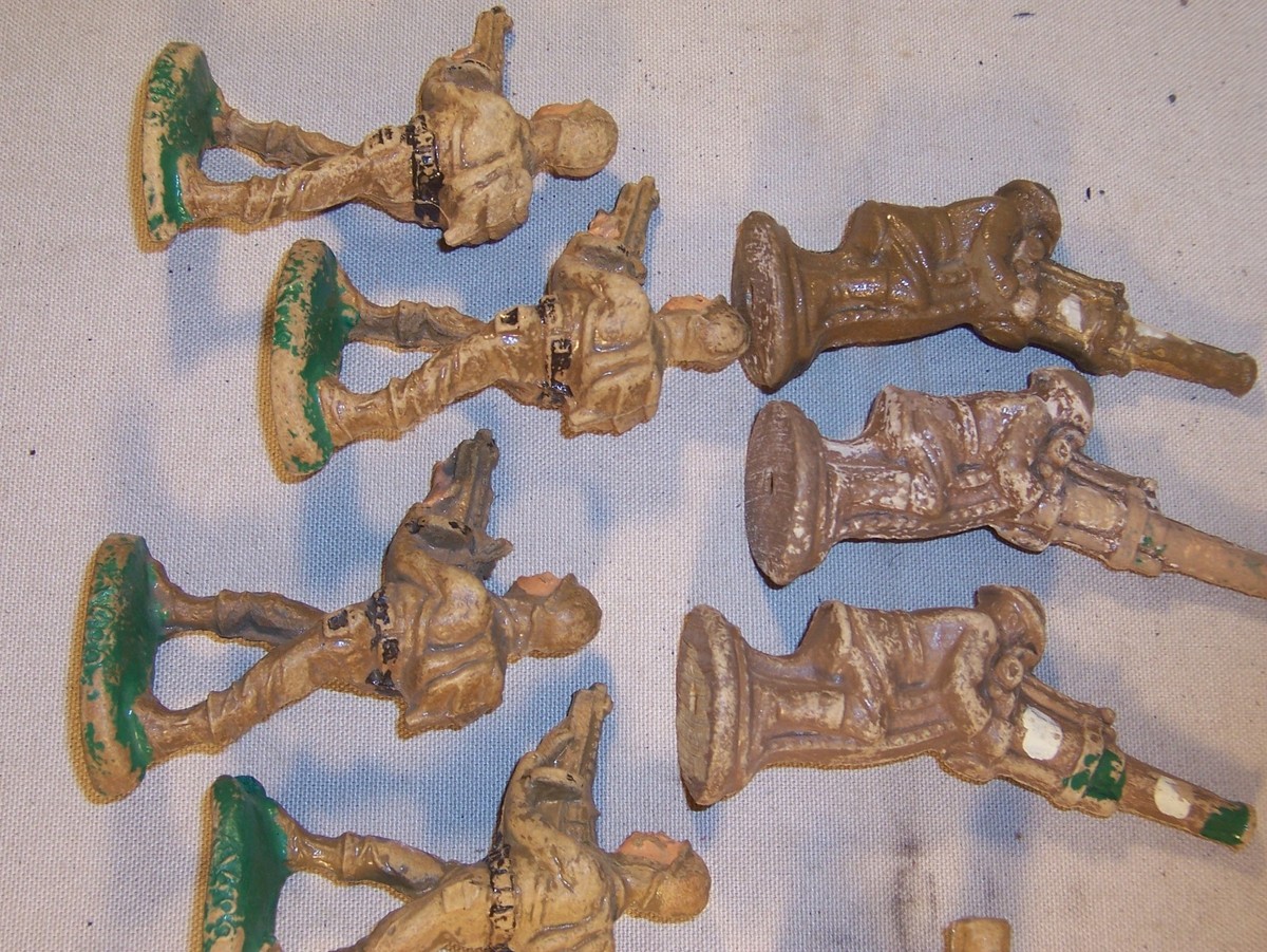 WW2 lot 4 soldats Cellose Cellosite composition De Gaulle no Elastolin
