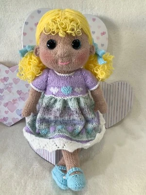 KNITTING PATTERN Knitted Doll with Summer Dress in King Cole and Stylecraft yarn