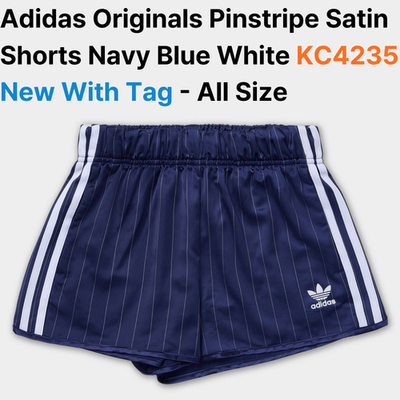 adidas Originals Pinstripe Satin Shorts KC4235 – Dark Blue | eBay
