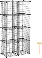C&AHOME Wire Cube Storage, 8-Cube Organizer Metal C Grids Storage, Storage Bins 