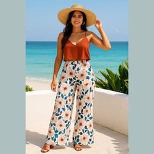 Show Me Your Mumu Eli's Trousers Small Floral Wide Leg Pants Boho Resortwear