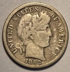 Nicer Low Mintage fine++ 1892 P Barber Liberty Dime