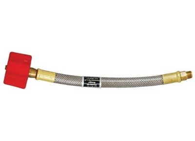 Marshall Excelsior High Flow Thermo Pigtail 1/4'' Inv Flare x QCC Red SS 24''