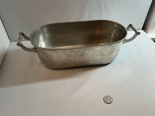 Vintage Pierre Deux Pewter France Oval Serving Dish Handles Hallmarks Tableware