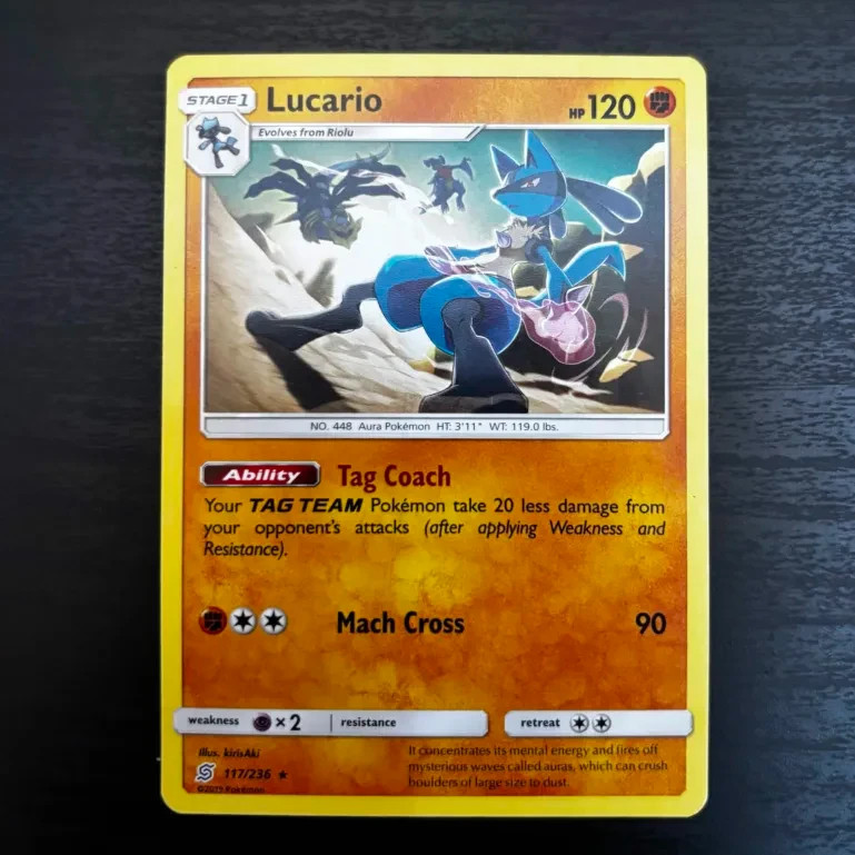 Pokemon TCG Lucario 117/236 Unified Minds Rare NM
