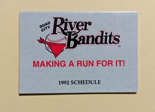 Pocket Schedule - 1992 Quad City River Bandits Baseball Midwest League ⚾️⚾️🚩