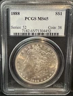 1888 Morgan Silver Dollar $1 PCGS MS65
