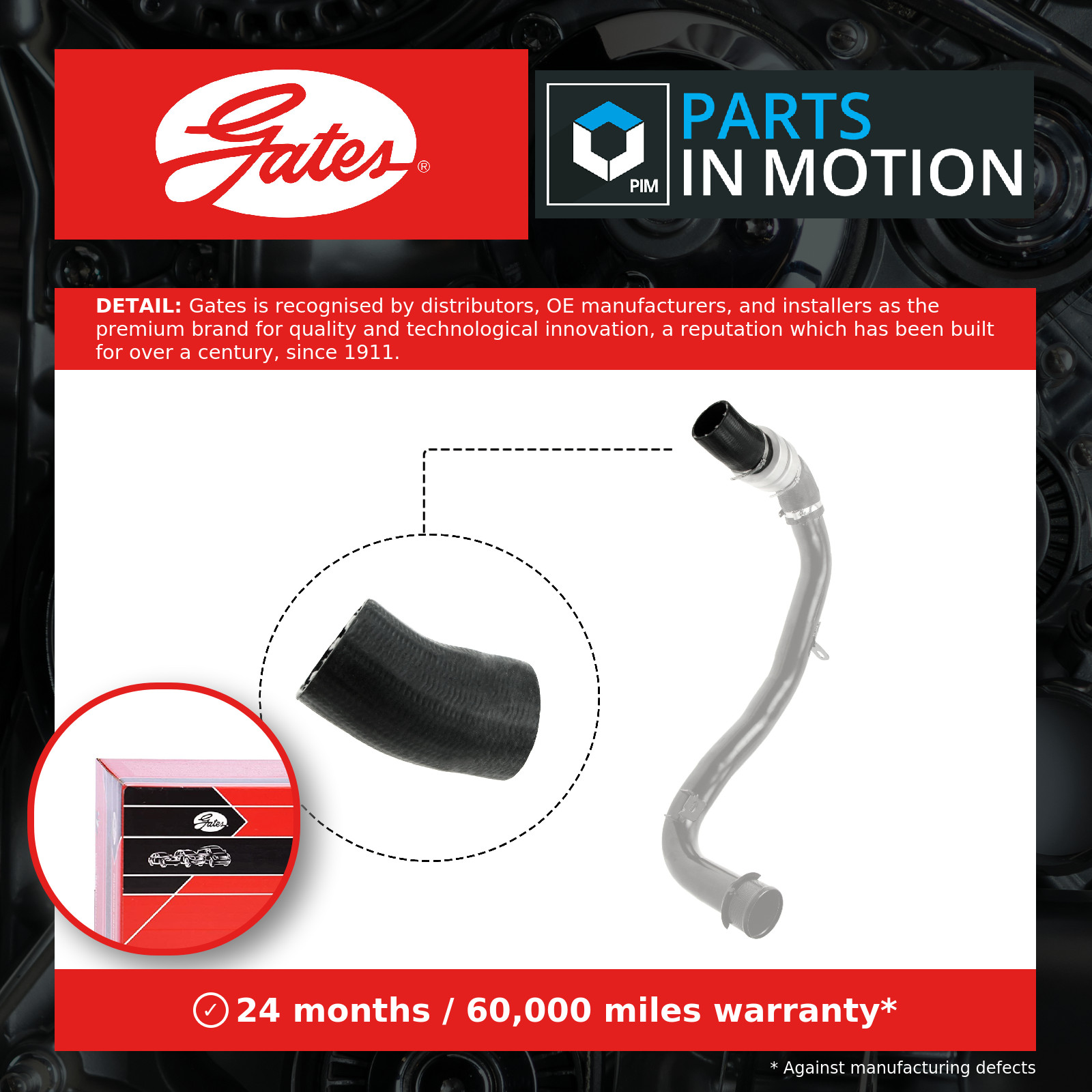 Charge Air Hose Fits Citroen Relay Fiat Ducato Peugeot Boxer GATES 09-0491 - Image 4