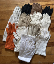 13 Pair Vintage Ladies Girls Leather, Cloth  Formal Wedding Fashion Gloves
