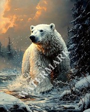 Digital Image Polar Bear Cozy Picture Wallpaper Background Desktop Wall Art A20