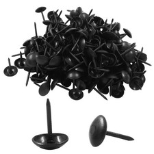 Auvotuis 200Pcs Black Upholstery Tacks, Antique Round Metal Thumb Tacks Furni...