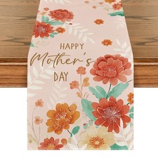 Mother's Day Table Runner, Seasonal Spring Floral Kitchen Dining Table Decoratio