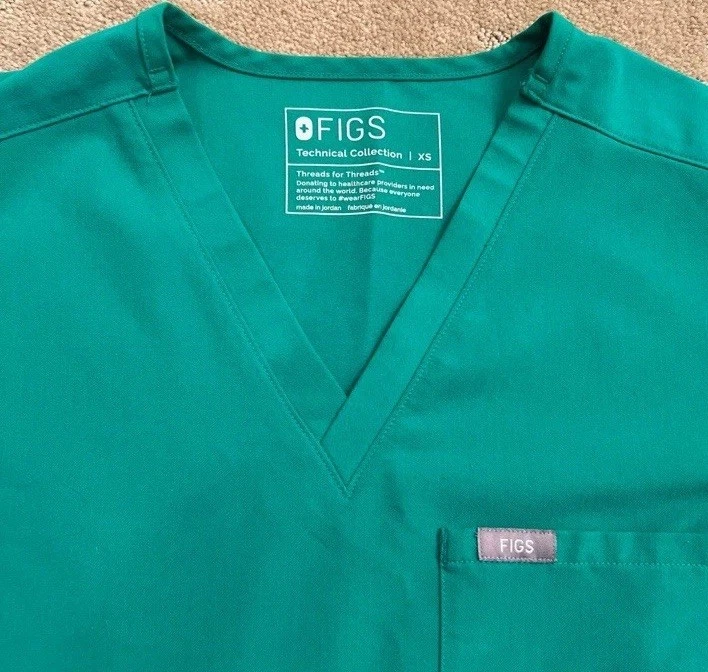 Blusa Médica FIGS Catarina Evergreen, XS Foto 3 de 4