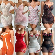 Sexy Women Floral Sleeveless Bodycon Clubwear See Through Short Mini Dress US