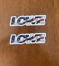 Set of 2 American Flag Lowe Boats Graphic Decal Stickers Lowe Boats Fishing