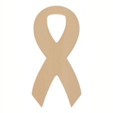 Ribbon Unfinished Wooden Shape Craft Cutout DIY Unpainted 3D Plaque 6 Inches