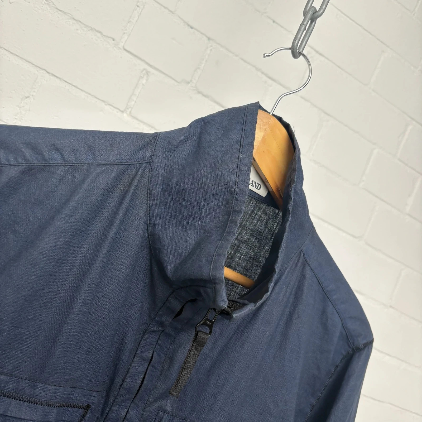 Stone Island Navy Lino Resinato Jacket image 3