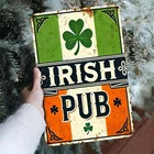 Vintage Irish Pub Rustic Green Orange Tin Metal Signs Home Décor 8x12