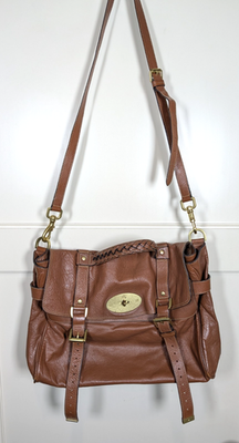 Mulberry Alexa Handbag Shoulder Bag Brown Leather Satchel Bag