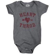 Heart Throb Baby Bodysuit Funny Valentines Day Romper for Infants