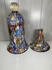 Murano Style Art Glass Hand Made Vase Floral Geometric Millefiori Mosaic